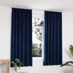 vidaXL Draperii opace cu carlige, 2 buc, albastru, 140x175 cm, catifea GartenMobel Dekor (134532)