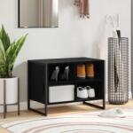 vidaXL Dulap pentru pantofi Stejar Negru 60 x 35 x 44 cm Lemn compozit GartenMobel Dekor (886456) Pantofar