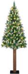 vidaXL Brad de Craciun subtire Verde 180 cm PVC si lemn de PIN masiv GartenMobel Dekor (3394895)