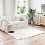 vidaXL Covor din Lana Faux Tafalla Alb 120 x 120 cm Poliester GartenMobel Dekor (42021465) Covor