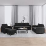 vidaXL Set de canapele, 4 piese, negru, catifea GartenMobel Dekor (3201949) Canapea
