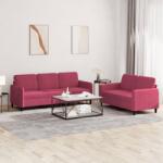 vidaXL Set canapele, 2 piese, rosu vin, catifea GartenMobel Dekor (3202018) Canapea