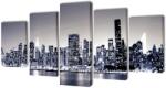 vidaXL Set de tablouri panza, monocrom, imprimeu New York Skyline, 100x50 cm GartenMobel Dekor (241548)