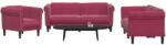 vidaXL Set de canapea, 3 piese, rosu vin, catifea GartenMobel Dekor (3209213) Canapea