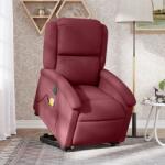 vidaXL Fotoliu de masaj electric rabatabil cu ridicare rosu vin textil GartenMobel Dekor (3204203)