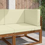 vidaXL Perna pentru canapea de exterior 3 pcs Crem Poliester GartenMobel Dekor (900865)