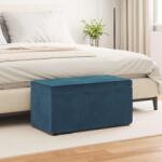 vidaXL Taburet albastru 81 x 41 x 40 cm Catifea si lemn stratificat GartenMobel Dekor (876779)