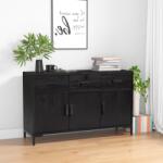 vidaXL Servanta, negru, 110x35x70 cm, lemn masiv de pin reciclat GartenMobel Dekor (349920) Comoda