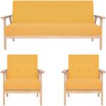 vidaXL Set de canapele, 3 piese, galben, material textil GartenMobel Dekor (279147) Canapea