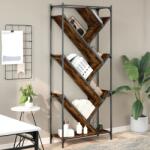 vidaXL Biblioteca, stejar fumuriu, 79x30x180 cm, lemn prelucrat/metal GartenMobel Dekor (845433) Biblioteca