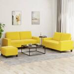 vidaXL Set de canapele, 3 piese, galben deschis, textil GartenMobel Dekor (3201895) Canapea