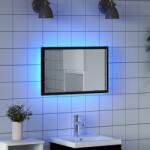 vidaXL Oglinda de baie cu lumini LED, stejar negru, 60x8, 5x37 cm GartenMobel Dekor (862547)