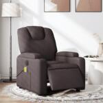 vidaXL Fotoliu electric de masaj rabatabil, maro închis, textil GartenMobel Dekor (3204361)