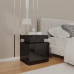 vidaXL Noptiera, negru extralucios, 45x35x52 cm, lemn prelucrat GartenMobel Dekor (326856)