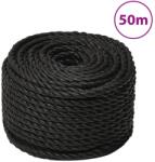 vidaXL Franghie de lucru, negru, 14 mm, 50 m, polipropilena GartenMobel Dekor (153022)