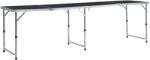 vidaXL Masa de camping pliabila, gri, 240 x 60 cm, aluminiu GartenMobel Dekor (48177)
