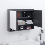 vidaXL Dulap de baie cu oglinda, gri, 80x15x60 cm, MDF GartenMobel Dekor (331534)