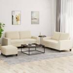 vidaXL Set de canapele, 3 piese, crem, material GartenMobel Dekor (3201892) Canapea