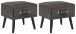 vidaXL Noptiere, 2 buc. , gri, 40 x 35 x 40 cm, catifea GartenMobel Dekor (276386)