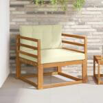 vidaXL Canapea Medie pentru Exterior Lemn Solid de Acacia natural GartenMobel Dekor (3436252) Canapea