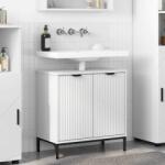 vidaXL Dulap pentru Chiuveta de Baie cu usa Alb 60.5 x 33.5 x 61 cm GartenMobel Dekor (883414)