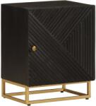 vidaXL Noptiera, neagra, 40x30x50 cm, lemn masiv de mango si fier GartenMobel Dekor (372024)