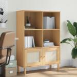 vidaXL Biblioteca SENJA aspect ratan maro 90x35x130 cm lemn masiv pin GartenMobel Dekor (358061) Biblioteca
