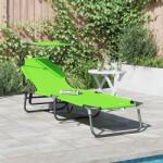 vidaXL Sezlong Pliabil cu Copertina Verde 600D Oxford GartenMobel Dekor (42003132)