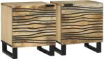 vidaXL Set 2 noptiere din lemn natur cu 2 usi, 40 x 33 x 46 cm (4017933)