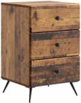 vidaXL Noptiera cu 3 sertare, finisaj lemn vechi, 43 x 41 x 66, 5 cm (895483)