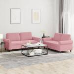 vidaXL Set de canapele cu perne, 2 piese, roz, catifea GartenMobel Dekor (3202213) Canapea
