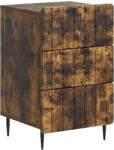 vidaXL Noptiera moderna stejar fumuriu, 3 sertare, 43x41x68 cm, lemn prelucrat (894330)
