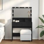 vidaXL Masa de toaleta cu LED, negru, 80x41x134, 5 cm GartenMobel Dekor (848186)