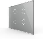 LIVOLO Panou intrerupator cvadruplu cu touch Livolo din sticla, standard Italian - Serie noua SmartElectro IntelligentHouse (VL-P904-3I)