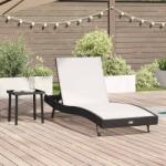 vidaXL Sezlong cu perna -persoana 2 pcs Negru 40 x 40 x 40.5 cm Rattan poli GartenMobel Dekor (42009981)