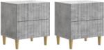 vidaXL Set 2 noptiere gri beton cu 2 sertare, 43x34, 5x48 cm, stil modern (894532)