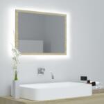 vidaXL Oglinda de baie cu LED, stejar sonoma, 60x8, 5x37 cm, acril GartenMobel Dekor (804919)