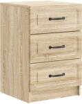 vidaXL Noptiera cu 3 sertare, stejar sonoma, 43 x 41 x 63, 5 cm, lemn prelucrat (895707)