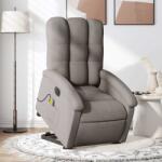 vidaXL Fotoliu electric masaj rabatabil cu ridicare, gri taupe, textil GartenMobel Dekor (3204136)