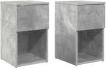 vidaXL Dulap de pat 2 pcs Gri Beton 29 x 31, 5 x 49 cm Lemn prelucrat GartenMobel Dekor (8001104)