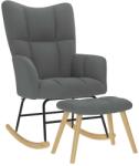 vidaXL Scaun balansoar cu taburet, gri închis, textil GartenMobel Dekor (4016801) Balansoar