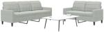 vidaXL Set de canapele cu perne, 2 piese, gri deschis, catifea GartenMobel Dekor (3278391) Canapea