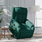 vidaXL Fotoliu electric masaj rabatabil / ridicare verde închis textil GartenMobel Dekor (3205358)
