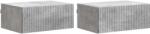 vidaXL Set 2 noptiere suspendate gri beton, 49x34, 5x20 cm, montare pe perete (898452)