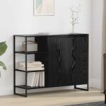 vidaXL Dulap lateral Stejar Negru 96.5 x 30 x 75 cm Lemn compozit GartenMobel Dekor (886612) Comoda