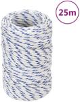 vidaXL Franghie de barca, alb, 2 mm, 25 m, polipropilena GartenMobel Dekor (152264)