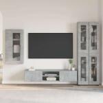vidaXL Set comoda TV cu raft FLORIN 3 pcs Gri din beton Lemn compozit GartenMobel Dekor (3397947)
