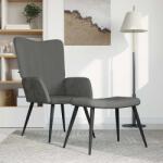 vidaXL Scaun de relaxare cu taburet, gri închis, catifea GartenMobel Dekor (327689)