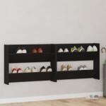 vidaXL Dulapuri pentru pantofi - Set de 2 în stejar negru, dimensiuni 80x18x60 cm, din lemn prelucrat GartenMobel Dekor (875027) Pantofar