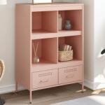 vidaXL Dulap înalt, roz, 68x39x101, 5 cm, otel laminat la rece GartenMobel Dekor (843103) Comoda